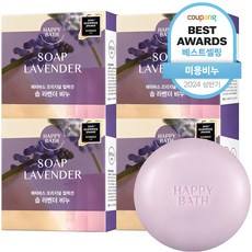 Collezione Originale Happy Bath, Sapone in Barra alla Lavanda 90g, Idratante in Forma Solida, Confezione da 4 con Sconto - Product Image 1