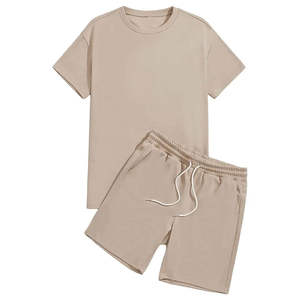 Conjunto Deportivo Casual de Verano para Hombre, de Dos Piezas, con Estampado Floral, Pantalones Cortos de Cintura Alta y Camiseta - Product Image 1