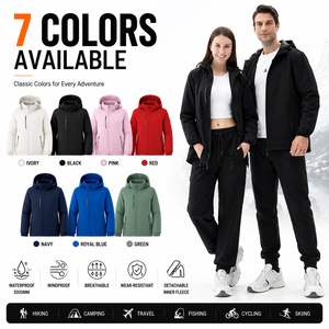 Men's <b>Waterproof</b> Outdoor Work <b>Jacket</b> Winter Softshell Hooded Coat Light Fleece <b>Thin</b> Sports <b>Jacket</b> OEM Wholesale - Product Image 2