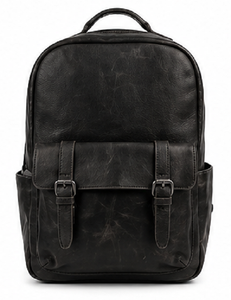 Vintage Genuine <b>Leather</b> Mens Travel <b>Backpack</b> Retro Distressed Rugged Stylish Lightweight <b>Large</b> Capacity Laptop Bag - Product Image 1