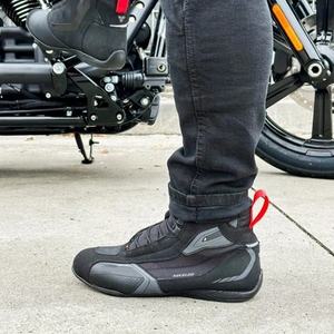 Botas Protectoras Impermeables de Cuero Genuino para Carreras de Motociclismo, Zapatos de Talla Grande, Transpirables, Todas las Estaciones - Product Image 4