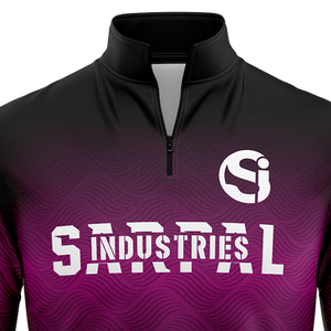 Nouvelle Arrivée Sweat-shirt Homme Hiver Entraînement Demi-Zip Imprimé Uni Respirant Léger Coton Pull 1/4 Zip Homme - Product Image 4