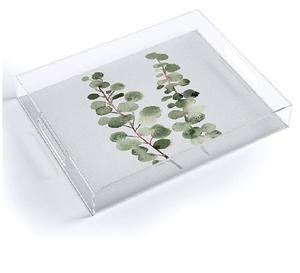 Plateau de service élégant en acrylique imprimé de fleurs violettes, fournisseur en gros, pour mariages, fêtes, décoration de table - Product Image 2