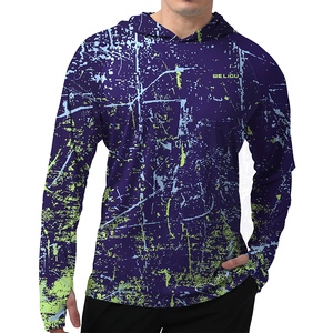 Manufacturer Outdoor Long Sleeve Custom Sublimated 100% Polyester Breathable Anti-Bacterial Quick Dry UV Hooded Fishing - Product Image 1