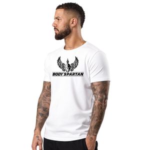 Mens <b>White</b> Jersey T Shirt Short Sleeve Athletic Gym Workout <b>Tee</b> Breathable Lightweight Running Fitness - Product Image 1
