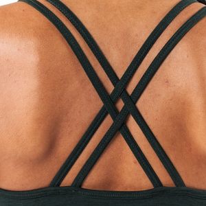 Soutien-gorge de sport pour femme, décolleté en V profond, vert forêt, dos croisé, doux et extensible, pour fitness, entraînement en salle de sport, course à pied, performance - Product Image 6