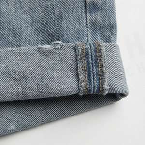 Summer Slim Fit Womens <b>Denim</b> Shorts <b>Stretch</b> Hole Tassel Casual Streetwear Fashionable Apparel Stylish Trendy Outfit Look - Product Image 6