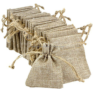 Bolsa de Regalo Ecológica de Yute con Cordón, Bolsa de Arpillera Reciclable, Bolsa de Yute Suave para Regalos de Boda, Bolsa de Almacenamiento de Ropa con Cordón - Product Image 6