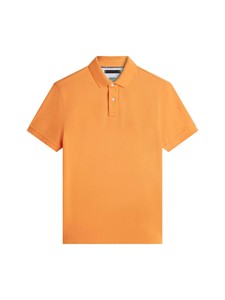 Men's <b>Orange</b> Short Sleeve <b>Polo</b> Shirt Cotton Pique Knitted Casual Solid Color Regular Fit - Product Image 4
