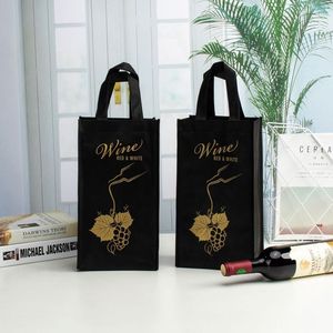Bolsa de vino mediana de polipropileno no tejido con asas de cincha de PP, colores personalizados para bolsas de embalaje al por mayor para supermercados y comercios minoristas - Product Image 1
