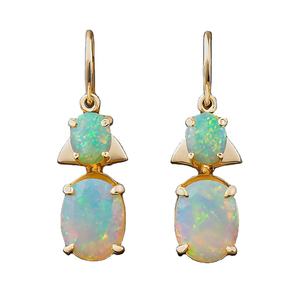 Oval Shape Blue <b>Opal</b> <b>Earrings</b> 925 Sterling Silver Natural Gemstone Pave <b>Earring</b> Rhodium Plated Fine Jewelry - Product Image 1