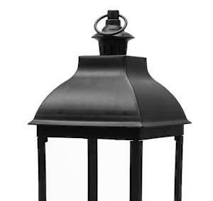 Lanterne en métal au design moderne, finition noir mat, pour décoration intérieure, porte-bougie pour mariage et maison, fabrication artisanale sur mesure. - Product Image 2