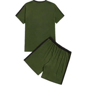 <b>Men</b> Camo Print Raglan Sleeve T-Shirt & Drawstring Waist Shorts <b>Set</b> <b>Men</b> Sportswear Suit <b>2</b> <b>Piece</b> <b>Set</b> Summer <b>Sets</b> - Product Image 2