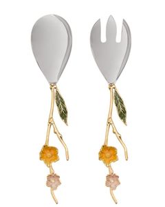 Cuillère et fourchette de service à salade en acier inoxydable robuste pour la restauration, avec finition lisse pour cuisine professionnelle - Product Image 1