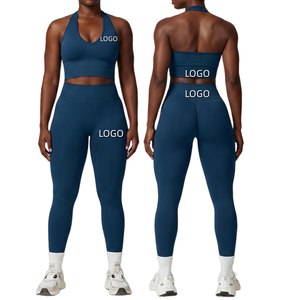 Ensemble de vêtements de sport pour femmes, soutien-gorge de sport, leggings, deux pièces, yoga, fitness, gym, entraînement - Product Image 1