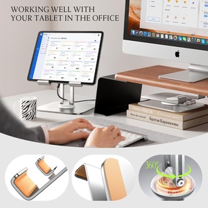 Lisen 360 có thể điều chỉnh tất cả các kim loại Ipad đứng cho bàn Tablet chủ núi phù hợp với 4-12.9 thiết bị màn hình chuyển đổi Kindle Bạc - Product Image 6