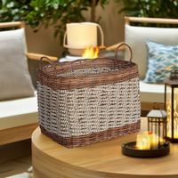 Grand panier de rangement en rotin et jonc de mer, support pliable en plastique pour chaussures, vêtements, sacs, pots de fleurs, pour salon