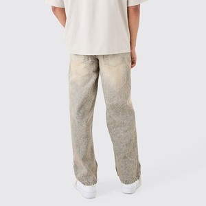 Jean baggy large pour homme, gris délavé, coupe ample, en denim, brodé, style hip-hop, streetwear décontracté - Product Image 6