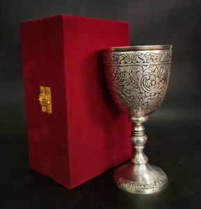 Gobelet à vin en métal fait main personnalisé en gros, design gaufré, en laiton, style vintage, verre à bière de luxe, exportateur - Product Image 4