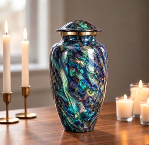 Urne funéraire pour animaux de compagnie en métal noir et or avec empreintes de pattes, pot commémoratif décoratif, urne en laiton artisanale, traditionnelle - Product Image 2