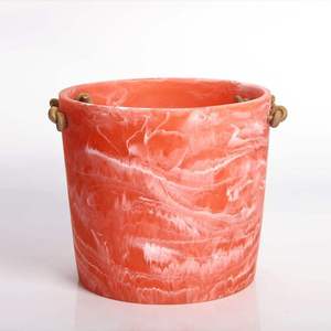 Seau à glace en résine effet marbre fait main, refroidisseur à vin et champagne pour bar, fête et usage domestique - Product Image 3