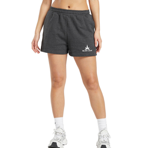 OEM Custom Logo Black Terry Fabric Gym Shorts for Women Lightweight <b>Elastic</b> <b>Waist</b> Drawstring Closure Quick Dry Fitness Sports - Product Image 5