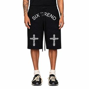 Shorts de sport décontractés pour hommes, design personnalisé OEM, couleur unie, style hip-hop, respirants, écologiques, séchage rapide, taille mi-haute, fermeture élastique - Product Image 2