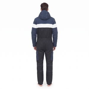 Mono de esquí para hombre Hawk Eye con bloques de color, impermeable, con capucha, cierre de cremallera, aislado, para deportes de invierno - Product Image 2