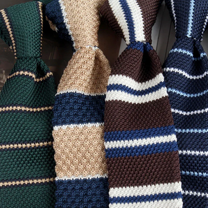 Corbatas de punto a rayas para hombre, corbata estrecha de punto, estilo coreano, corbata informal, accesorios para camisas, corbata para traje - Product Image 3