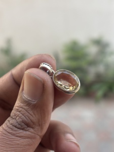Pendentif ovale en citrine, fait main, argent sterling 925, bijou en pierre précieuse, collier délicat, cadeau unique pour femme au meilleur prix - Product Image 4