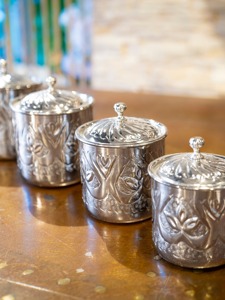 Engraved Design Metal Silver <b>Container</b> For Kitchen Storage Sugar Tea Coffee Elegant Durable Modern Pantry Canister Jar - Product Image 3