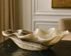 Ensemble de 3 bols ronds en coquillages naturels polis, noir et brun, décoratifs - Product Image 4
