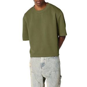 Camiseta recortada Unisex de algodón 100% para hombre, tela pesada, transpirable, cuello redondo, manga corta, ropa para hombre 2026 - Product Image 4