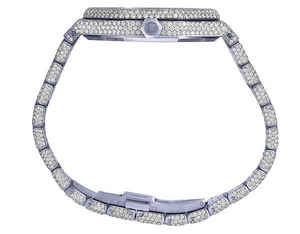 Montre de luxe pour homme BOJ A.P.51 avec cadran arabe noir, mouvement à quartz entièrement blanc, boîtier en alliage, cadran en verre, diamants VVS, moissanite, 41 mm - Product Image 5