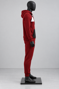 Ensemble de survêtement color block à capuche avec sweat-shirt zippé et pantalon de jogging coupe ample pour adultes - Product Image 5