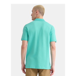 เสื้อเชิ้ตแขนสั้นสีเขียวอมฟ้าสำหรับผู้ชาย ผ้าฝ้าย ทรงปกติ สวมใส่สบาย ระบายอากาศได้ดี ผ้าถัก สีพื้น ติดกระดุมด้านหน้า บริการ OEM - Product Image 6