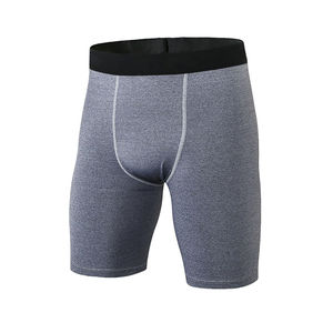 Shorts de sport pour homme en tissu tricoté, couleur unie vert néon, séchage rapide, taille mi-haute, taille élastique, CLOTHES LEATHER GEAR - Product Image 6