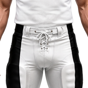 Men's <b>Padded</b> American Football <b>Pants</b> White Blue Black Sublimated Fitted Elastic Waist Sportswear Apparel - Product Image 5