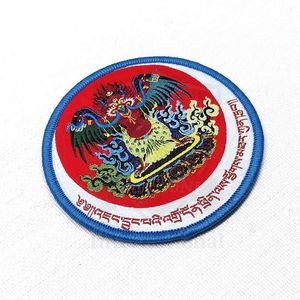 Parche Bordado Termoadhesivo de Sarga con Diseño Personalizado de Caballero Negro con Herida Roja/Corazón Redondo, Estilo Termoadhesivo para Planchar con Tu Nombre o Logotipo - Product Image 4