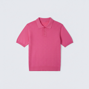 Polo de punto acanalado casual 100% acrílico, tejido de punto trenzado, antiarrugas, ODM y OEM, Vietnam CRAZIGOODS - Product Image 6