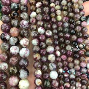 ลูกปัดทัวร์มาลีนสีชมพูแท้ ลูกปัดพลอยทรงกลมธรรมชาติ สำหรับทำเครื่องประดับ งานฝีมือ DIY - Product Image 6