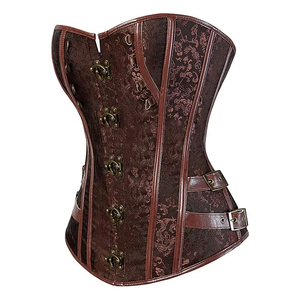 Corsé de Mujer Elegante en Cuero Genuino Marrón, Transpirable, con Control Firme, Ecológico, Material de Alta Calidad, Diferentes Tallas de Cintura - Product Image 2