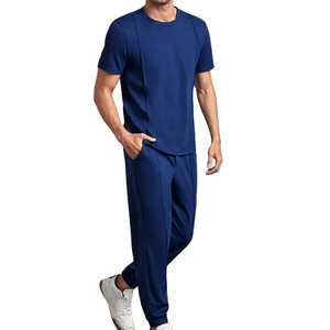 Ensemble de T-shirts d'été personnalisés pour hommes, qualité supérieure, 100% coton tissé, motif uni, séchage rapide, sérigraphie, vente en gros, 2 pièces, 2026 - Product Image 1