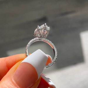 3 Carat Lab-Grown Pear Cut <b>Diamond</b> <b>Ring</b> 14K white Gold Classic Engagement Wedding Jewelry original - Product Image 2