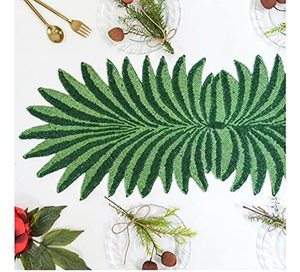 Embroidered Plant Pattern Table Runner Cotton Rustic Home Decor Washable - Product Image 2