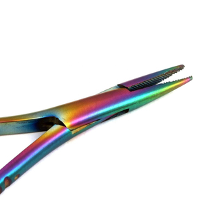 High Quality Manual Multi Color Rainbow Stainless Steel Mathieu <b>Needle</b> Holder 14cm for Holding Wire Stopping <b>Beads</b> Custom - Product Image 3