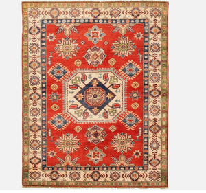 Alfombra de Lana Hecha a Mano de Primera Calidad, con Nudos Hechos a Mano, Diseño Floral Abstracto Moderno Bordado, Resistente a las Manchas, Reversible, para Oración o Ejercicio - Product Image 1