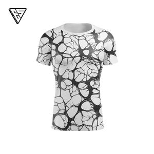 Camiseta de Compresión Personalizada de Manga Corta con Protección UV, Impresión Digital, Spandex/Poliéster, 220g, Unisex, para MMA, Jiu Jitsu, Surf - Product Image 1