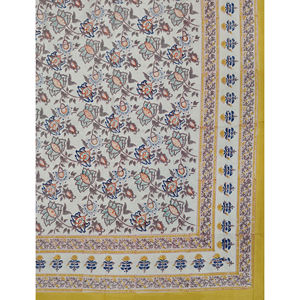 Sábana Plana de Algodón con Estampado Geométrico a Mano, Color Blanco Mostaza, 200 Hilos, Transpirable, para Uso Doméstico, Hotelero y de Lujo - Product Image 2