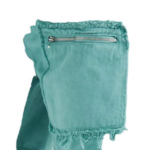 ที่กําหนดเองตัดขอบวินเทจเชือกบวกขนาดกางเกงขาสั้นผู้ชายด้อยแพทช์พัฟพิมพ์ผ้าฝ้าย100%ผู้ชายหินกรดล้างกางเกงขาสั้น - Product Image 4